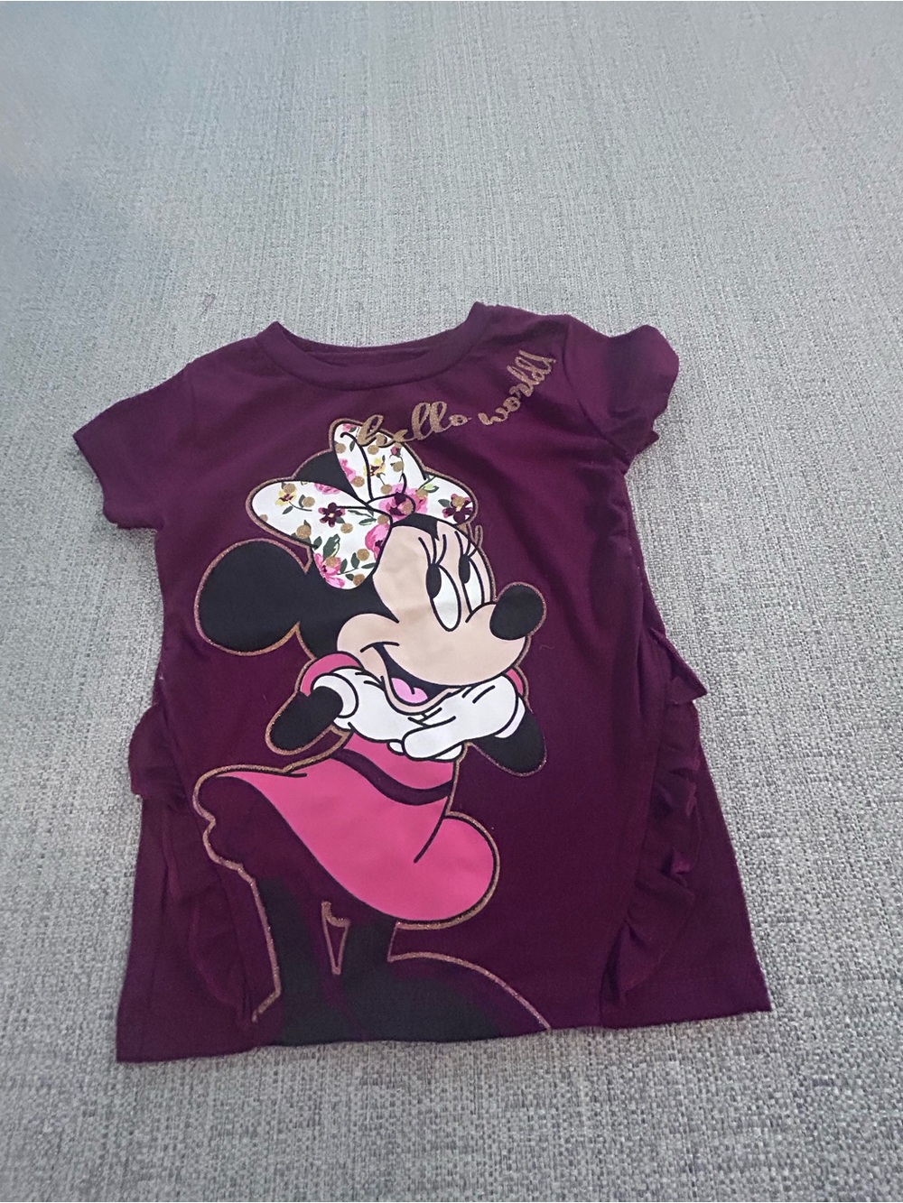 Disney Kids Minnie Mouse Purple Floral Set. Size 3T - Picture 2 of 8